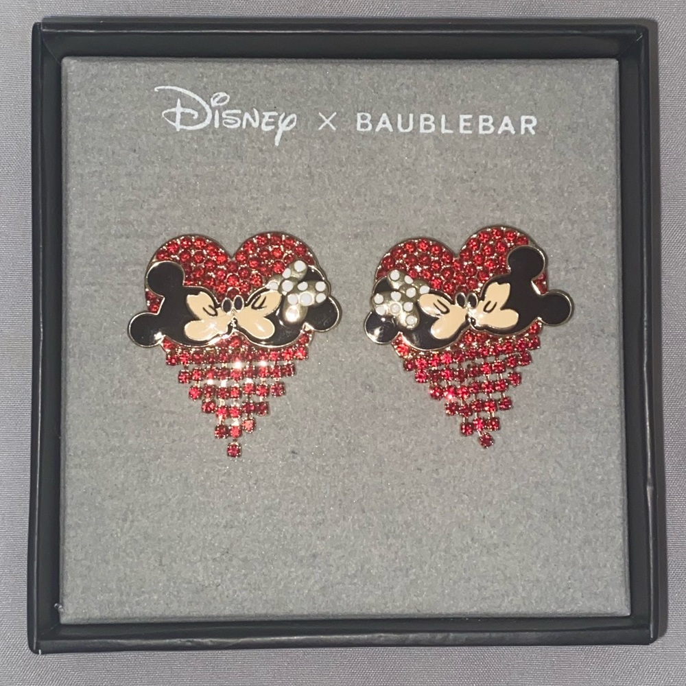 Disney x Baublebar Mickey and Minnie Heart Earrings